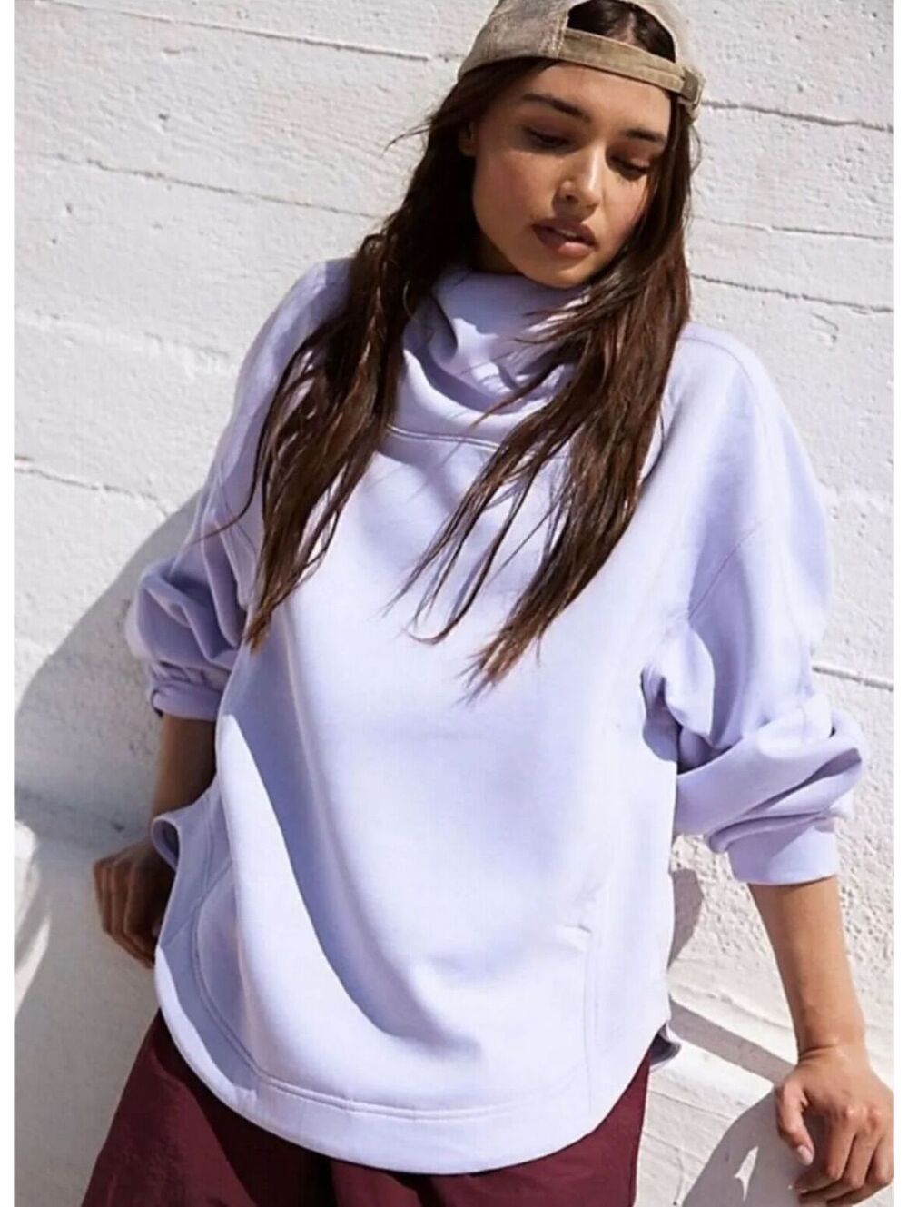 (XS) NWOT FREE PEOPLE MOVEMENT PICK UP THE PACE PULLOVER HOODIE VIOLET FROST